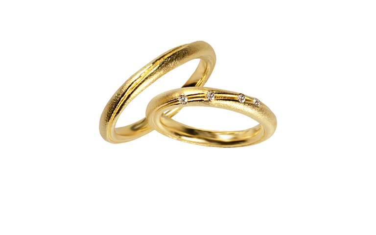 05348+05349-wedding rings, gold 750 with brillants